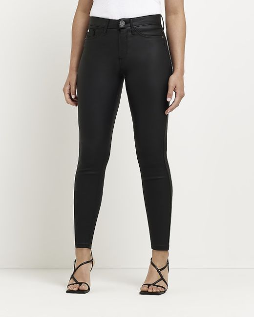 River Island Petite Molly coated skinny jeans