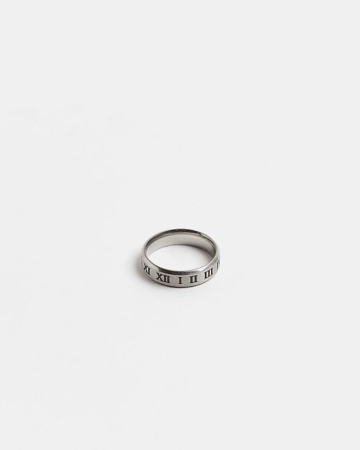 River Island Silver colour engraved Band Ring