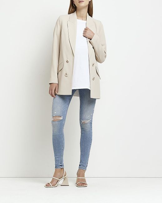 River Island mid rise maternity ripped skinny jeans