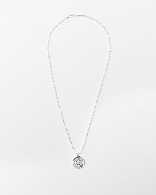 River Island Silver plated Compass Pendant Necklace