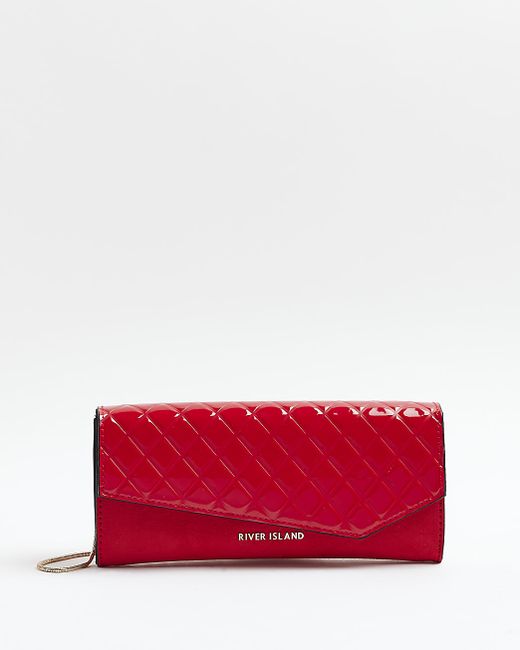 River Island quilted asymmetric clutch bag