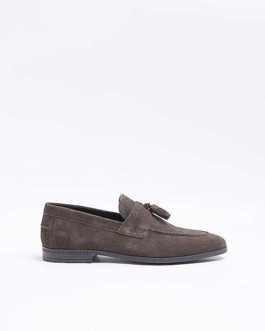 River Island Suede Tassel Detail Loafers