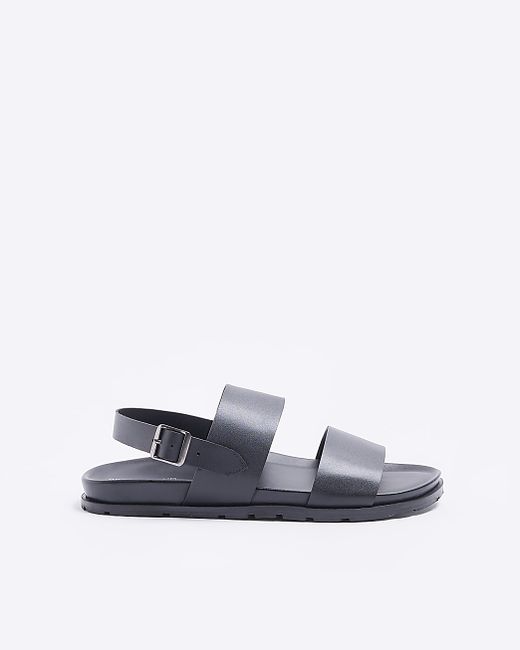 River Island Leather Double Strap Sandals
