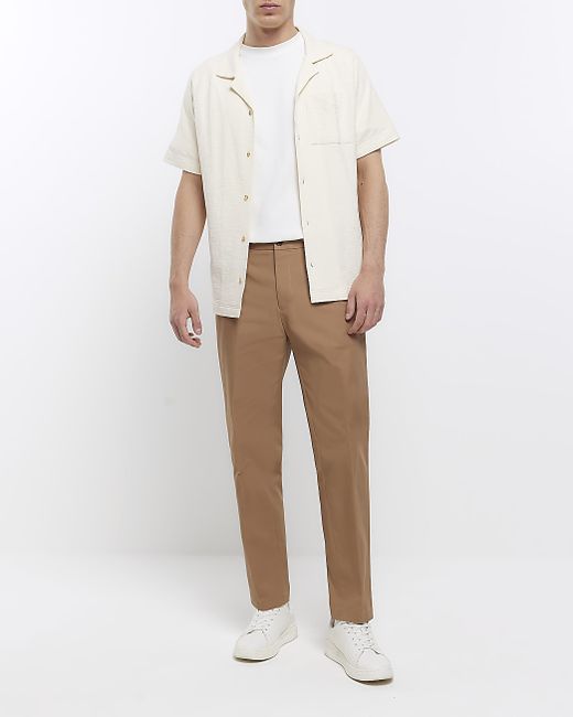 River Island Stone Tapered Fit Smart Pants