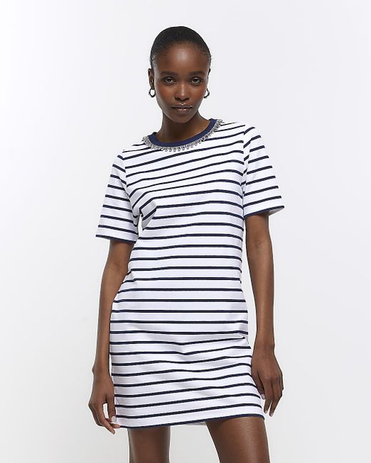 River Island Stripe T-Shirt Dress