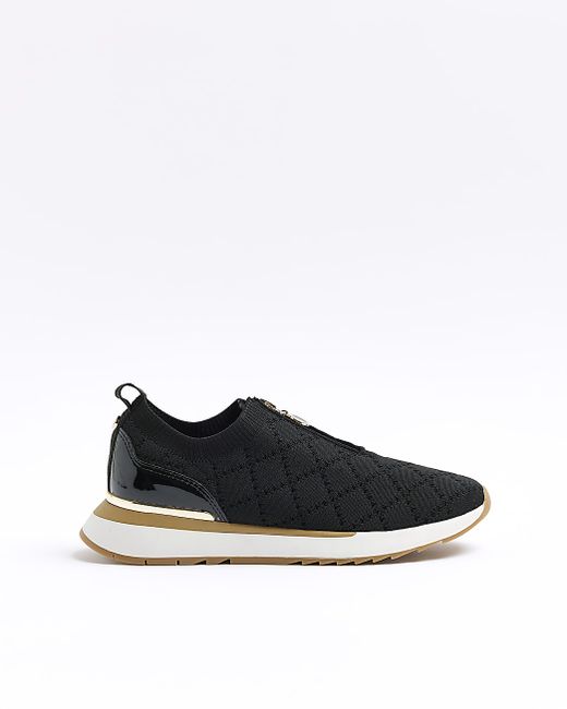 River Island Quilted Zip Sneakers