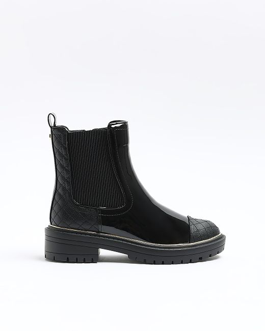 River Island Quilted Chelsea Boots