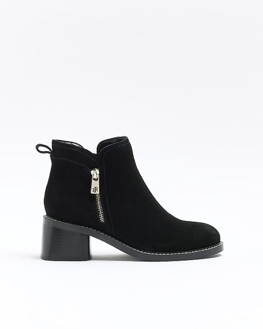 River Island Suede Heeled Ankle Boots