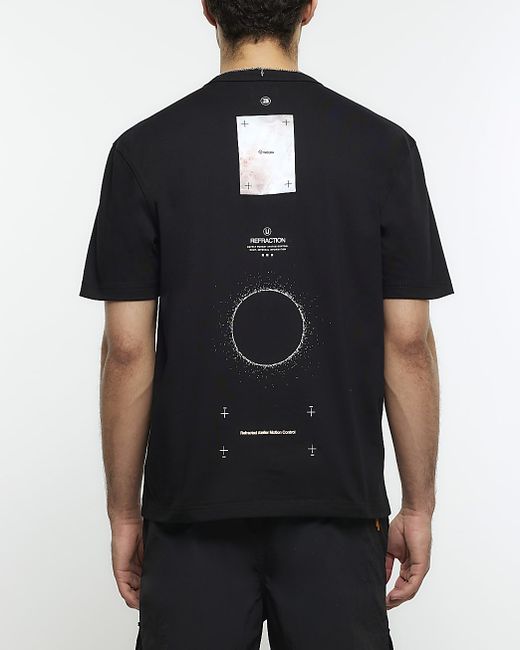 River Island Regular Fit Graphic Patches T-Shirt