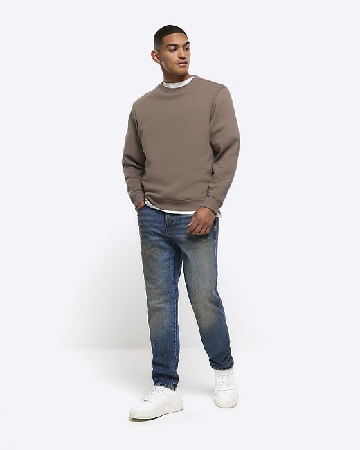 River Island Faded Tapered Fit Jeans