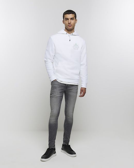 River Island Super Skinny Spray On Faded Jeans