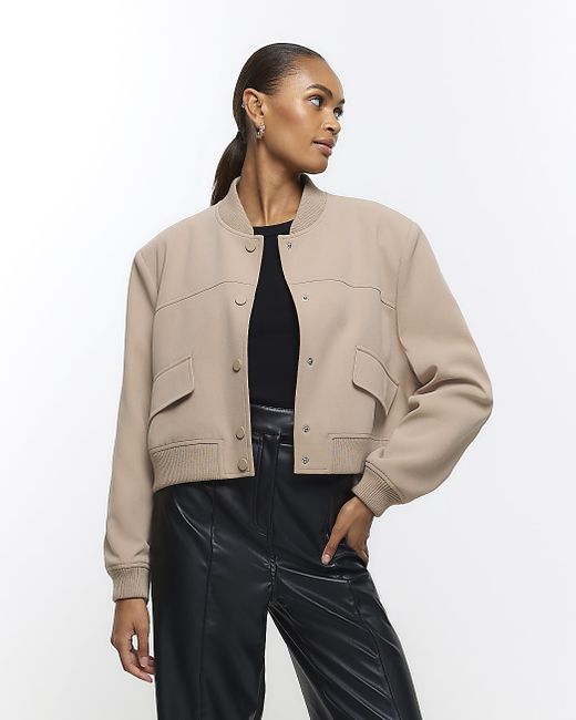 River Island Tailored Crop Bomber Jacket
