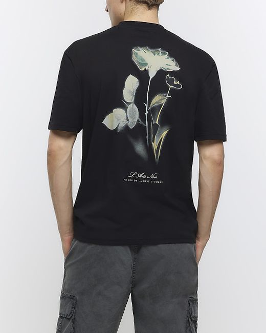 River Island Regular Fit Floral Graphic T-Shirt