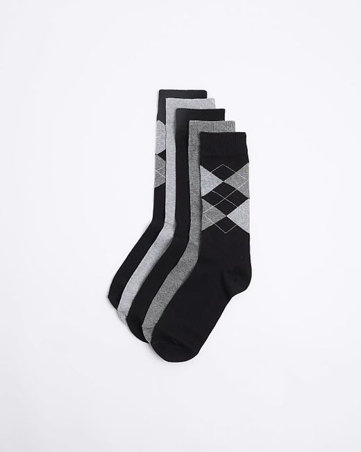 River Island Argyle Ankle Socks Multipack