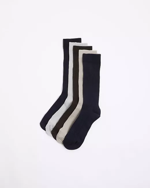 River Island Ribbed Ankle Sock Multipack