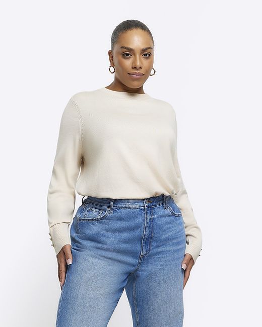 River Island Plus Knitted Long Sleeve Top