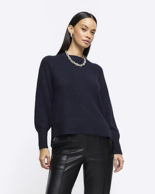 River Island Navy Knitted Jumper