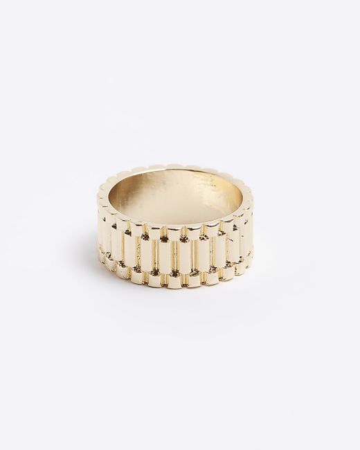 River Island Gold Colour Textured Ring