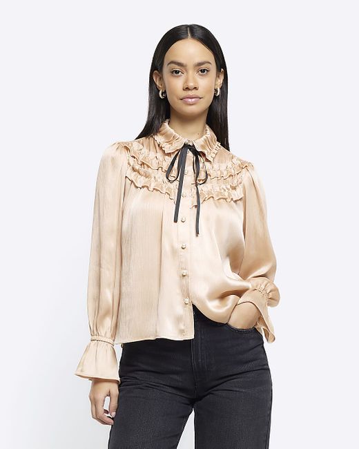 River Island Frill Bow Detail Blouse