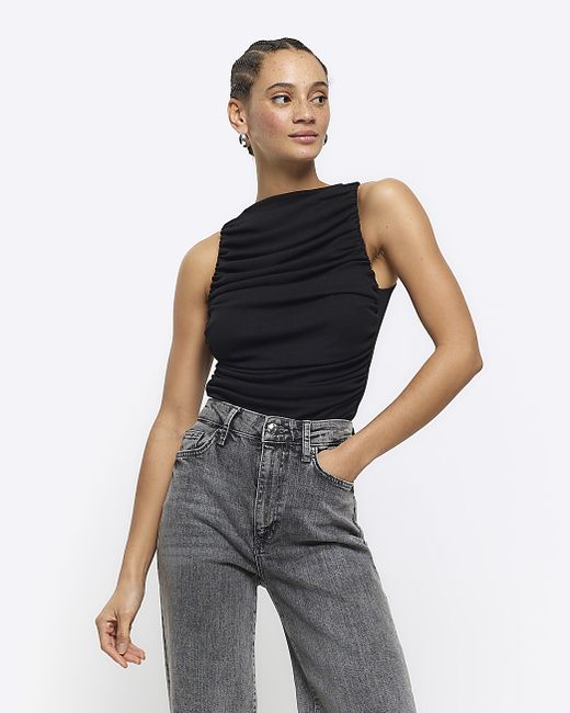 River Island Mesh Ruched Top