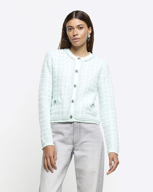 River Island Boucle Knitted Cardigan