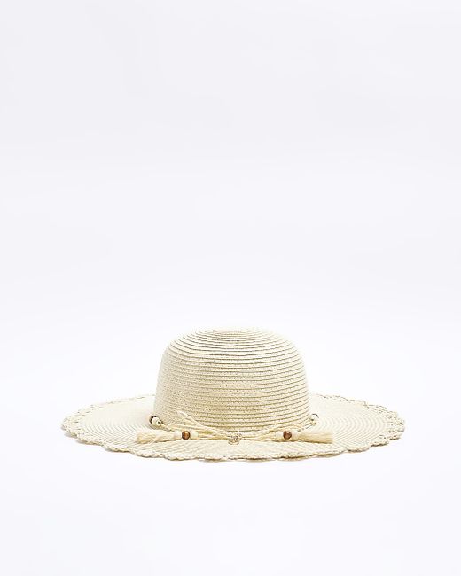River Island Straw Beaded Hat