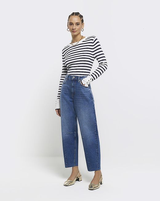River Island High Waisted Tapered Jeans