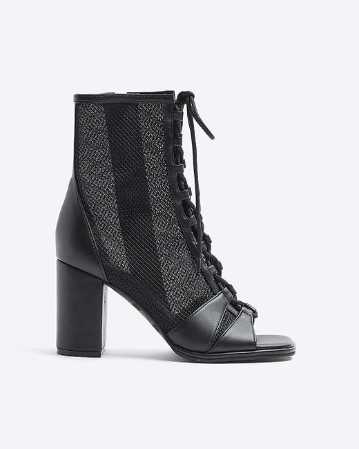 River Island Mesh Lace Up Shoe Boots
