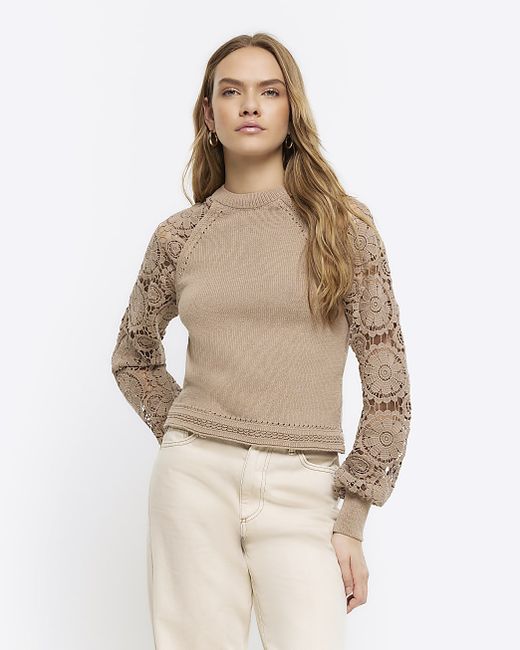 River Island Lace Long Sleeve Jumper
