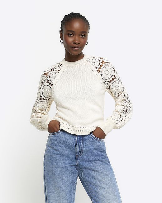 River Island Lace Long Sleeve Jumper