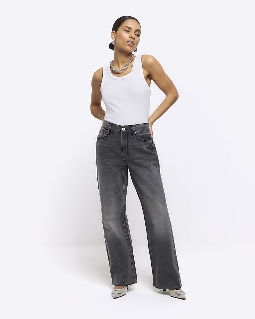 River Island Petite High Waisted Straight Jeans