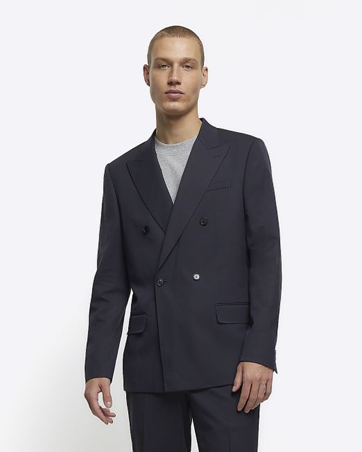 River Island Slim Fit Herringbone Suit Jacket