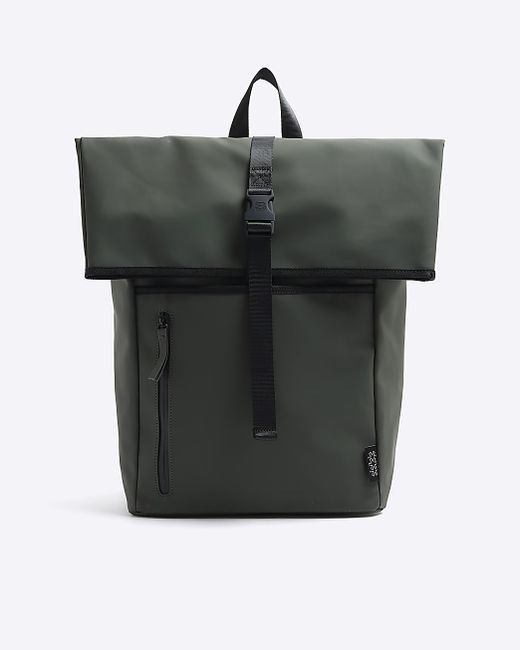 River Island Rubberised Roll Top Backpack
