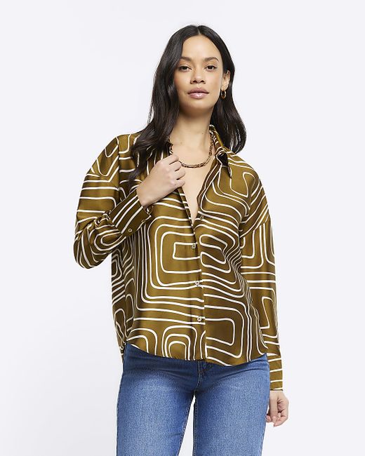 River Island Abstract Oversized Shirt
