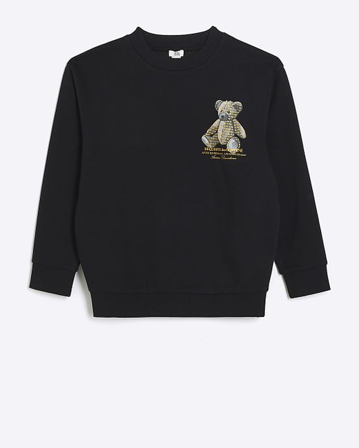 River Island Boys Bear Print Sweatshirt
