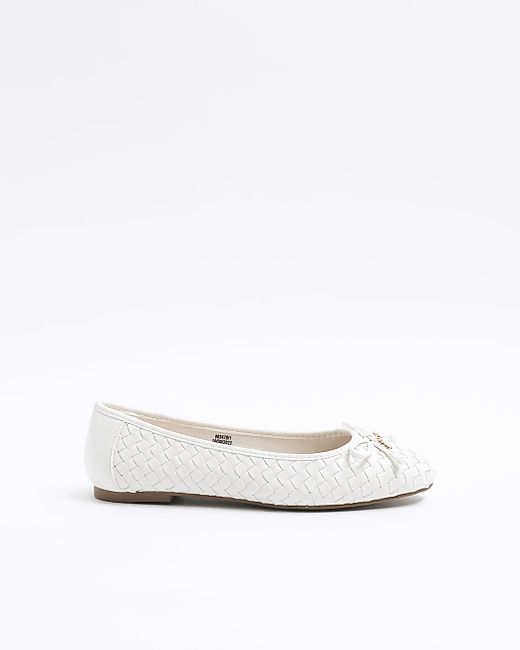 River Island Weave Bow Ballet Shoes