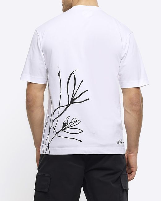 River Island Regular Fit Floral Graphic T-Shirt
