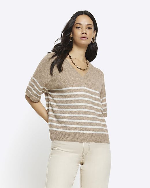 River Island Knit Stripe T-Shirt