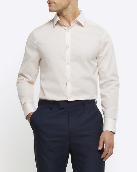 River Island Slim Fit Long Sleeve Smart Shirt