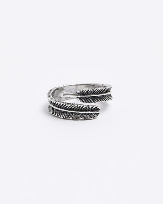 River Island Silver Feather Wrap Ring
