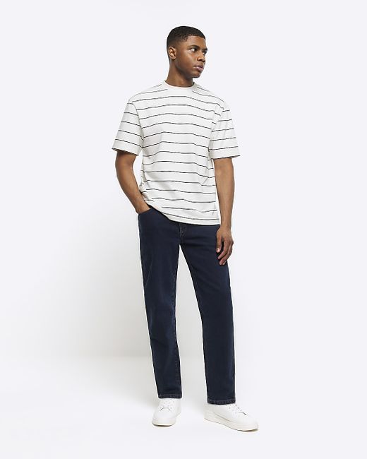 River Island Dark Tapered Fit Jeans