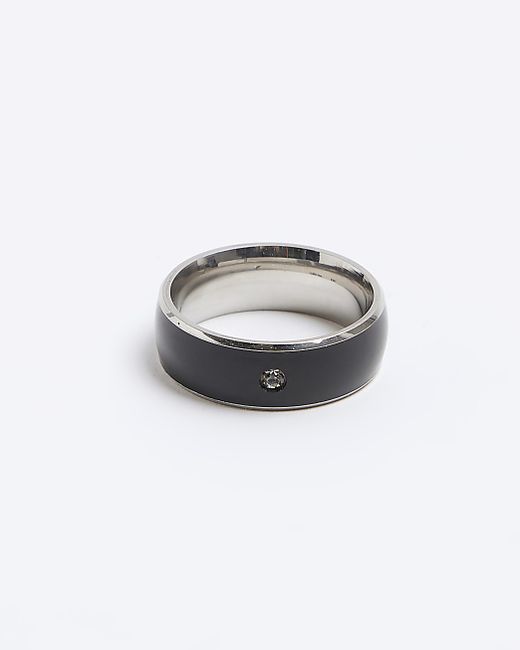River Island Stainless Steel Diamante Ring