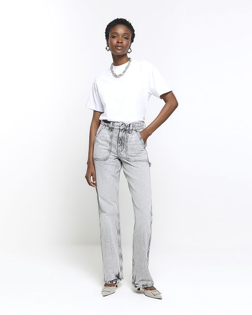 River Island Relaxed Straight Carpenter Jeans