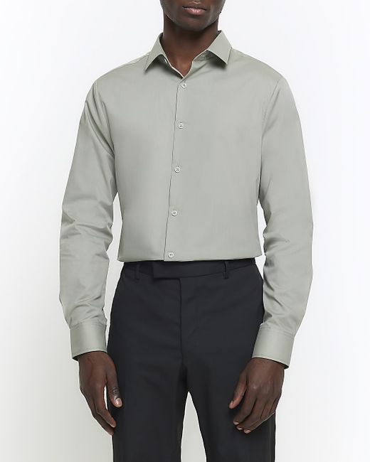River Island Slim Fit Long Sleeve Smart Shirt