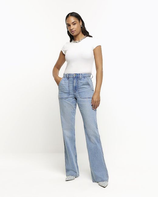 River Island Relaxed Straight Cargo Jeans
