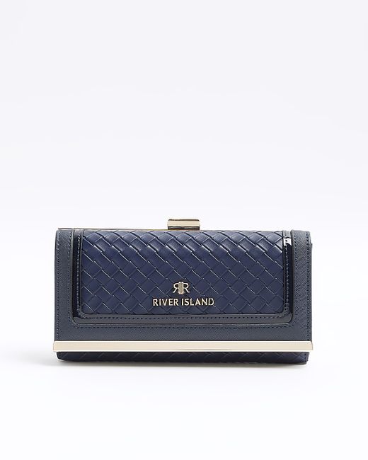 River Island Navy Embossed Weave Purse