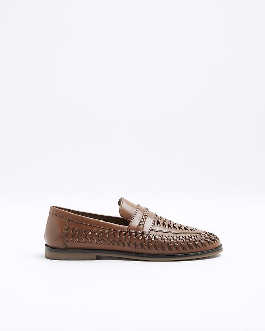 River Island Leather Woven Loafers