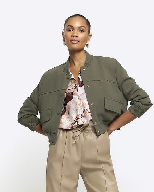 River Island Tailored Crop Bomber Jacket