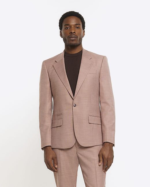 River Island Slim Fit Textured Suit Jacket