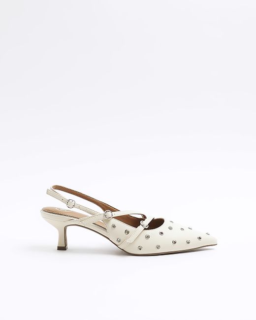 River Island Eyelet Strappy Heeled Court Shoes